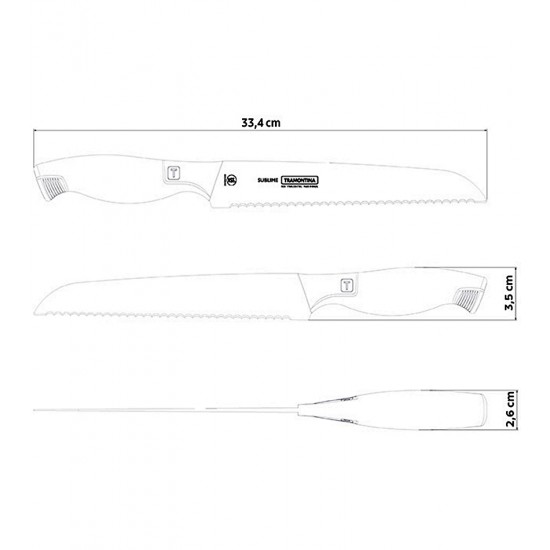Faca Para Pão 8" Tramontina Sublime Em Aço Inox